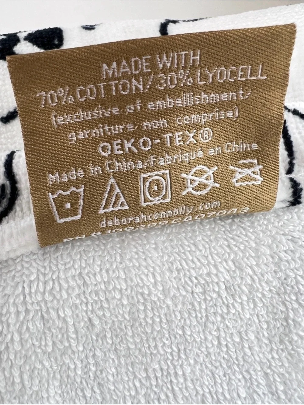 🐾🖤 2pk Deborah Connolly Dog Print Hand Towels set NWT Black / White